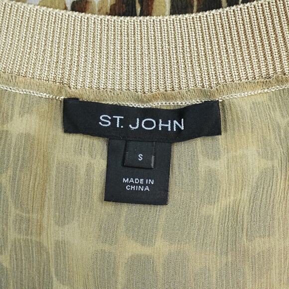 St John Top Women S Brown Animal Print Sleeveless - Picture 2 of 13